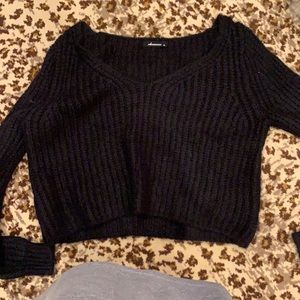 Chunky black knit sweater